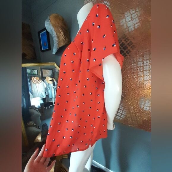 Sienna Sky Red Polka Dot Women's Blouse - Picture 4 of 11